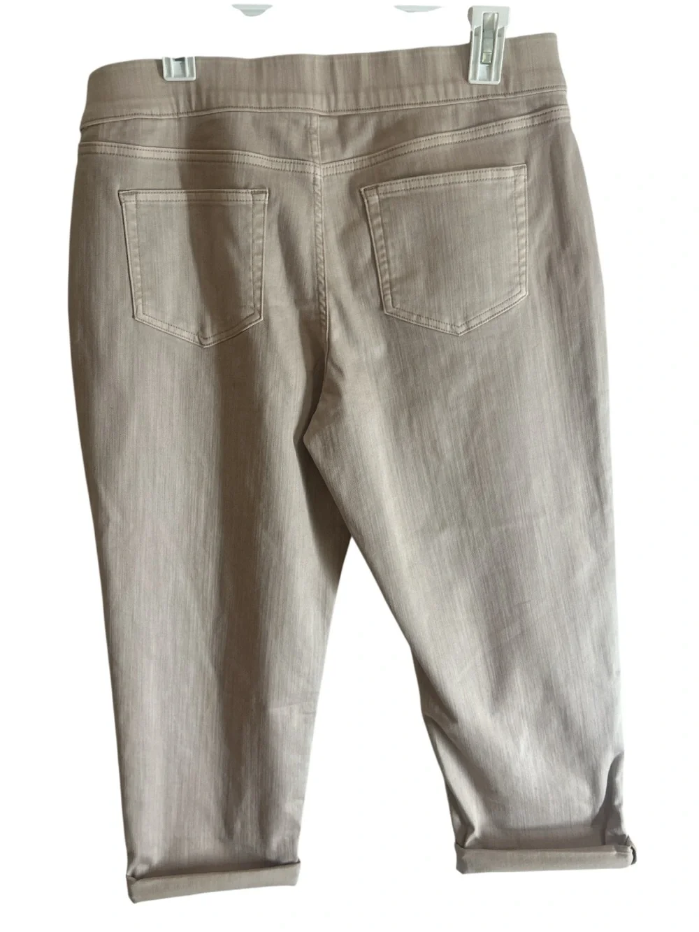 NWOT LOGO by Lori Goldstein Pull-On Boyfriend Crop Pants Comfort Waistband 12P